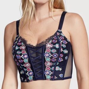 Victoria’s Secret Dream Angels Bejeweled Embroidery Corset Bra Top